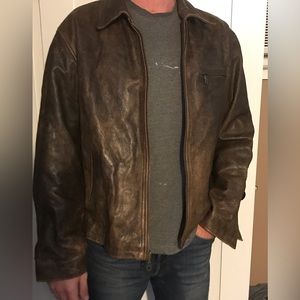 Brown leather jacket